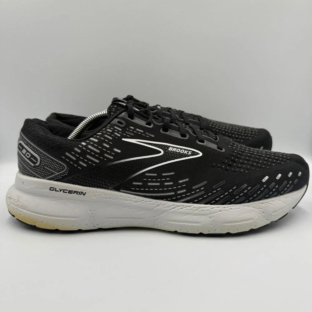 Brooks Glycerin‎ 20 Black White Running Shoes Men's Size 13 Wide 2E Sneakers